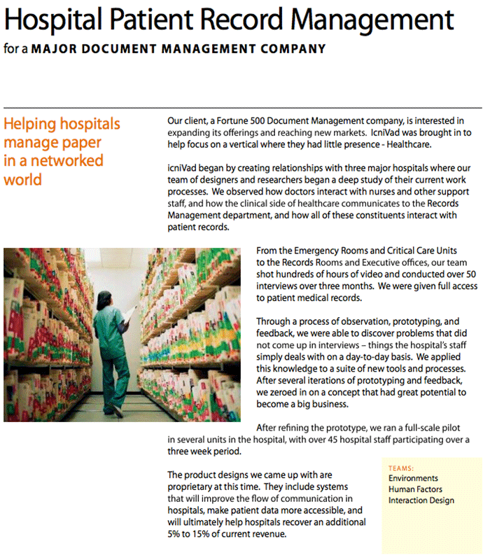 Hospital Records Management System for Pitney Bowes